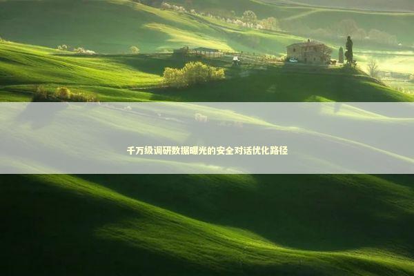 千万级调研数据曝光的安全对话优化路径